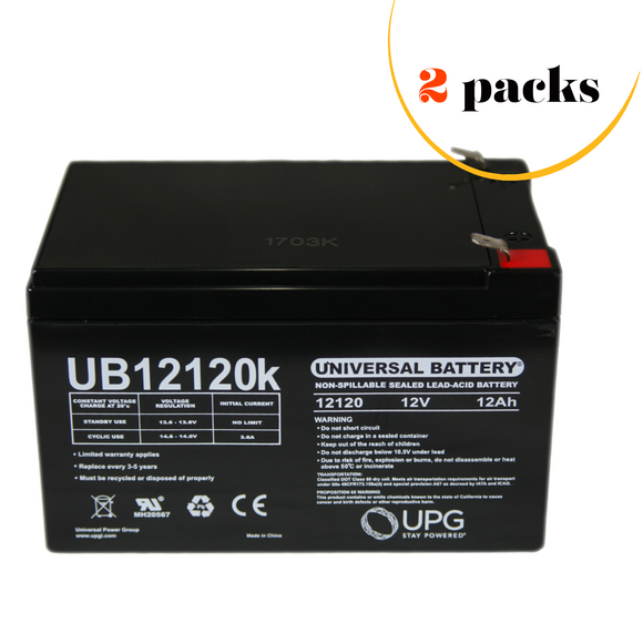 2 packs x Part Number UB12120 Battery Compatible Replacement
