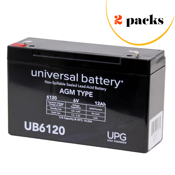 2 packs x agt-la6100-sla10-6-battery-compatible-replacement