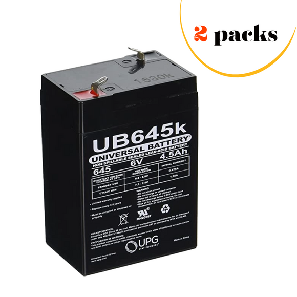 2 packs x Agt LA640 SLA4-6 Battery Compatible Replacement