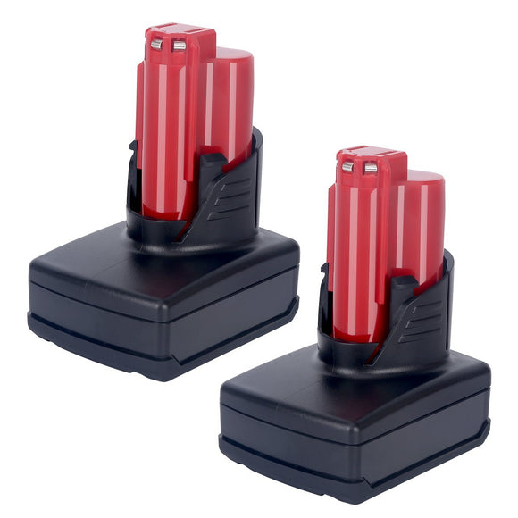 2-packs MILWAUKEE M12 REDLITHIUM XC 4.0 Battery Compatible Replacement
