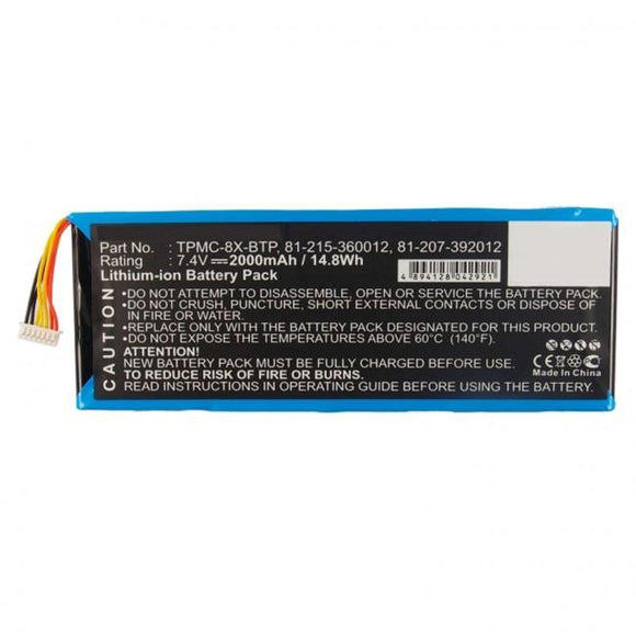 Part Number TPMC-8X-BTP Remote Control Battery Compatible Replacement