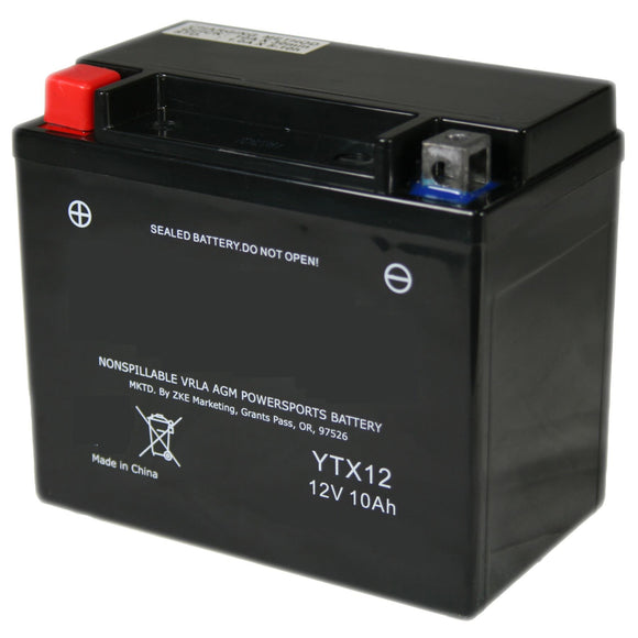 Part number YTX12-BS Battery Compatible Replacement